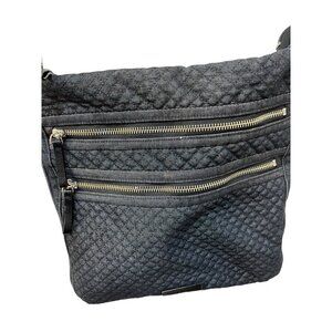 Vera Bradley Crossbody Hipster Satchel Gray Zip Pockets Casual Denim Quilted